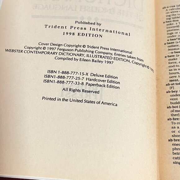 1998 THE NEW INT'L WEBSTER'S POCKET DICTIONARY (8 BOOKS w/ Slip Box) Preowned - Picture 9 of 10